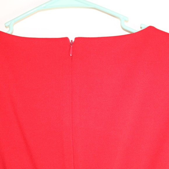 Calvin Klein Red Sunburst Dress Size 8 Office /Party - Picture 6 of 8